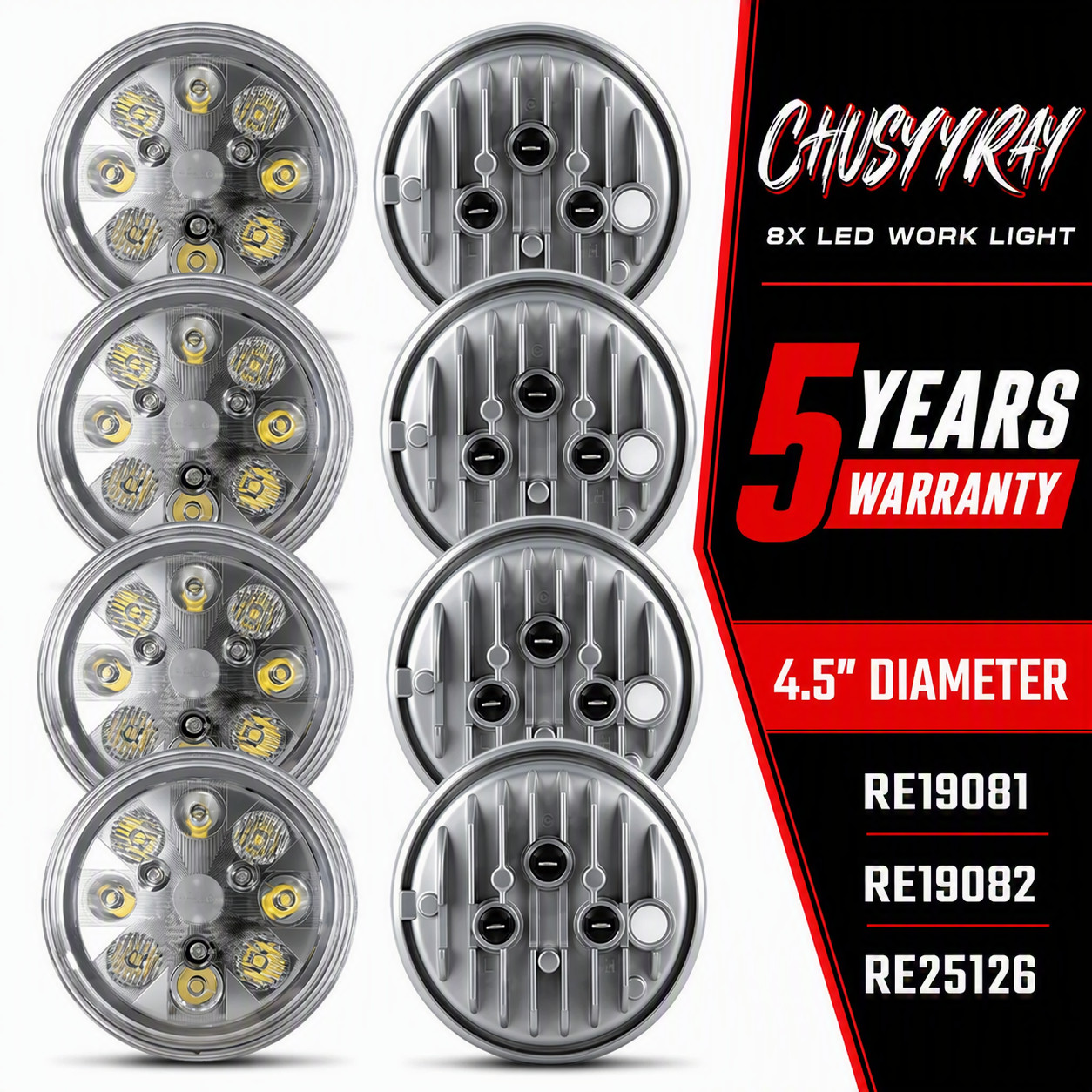 8pc LED Conversion Kit Fits Deere Tractors 2510 2520 4000 4020 4010 RE285628