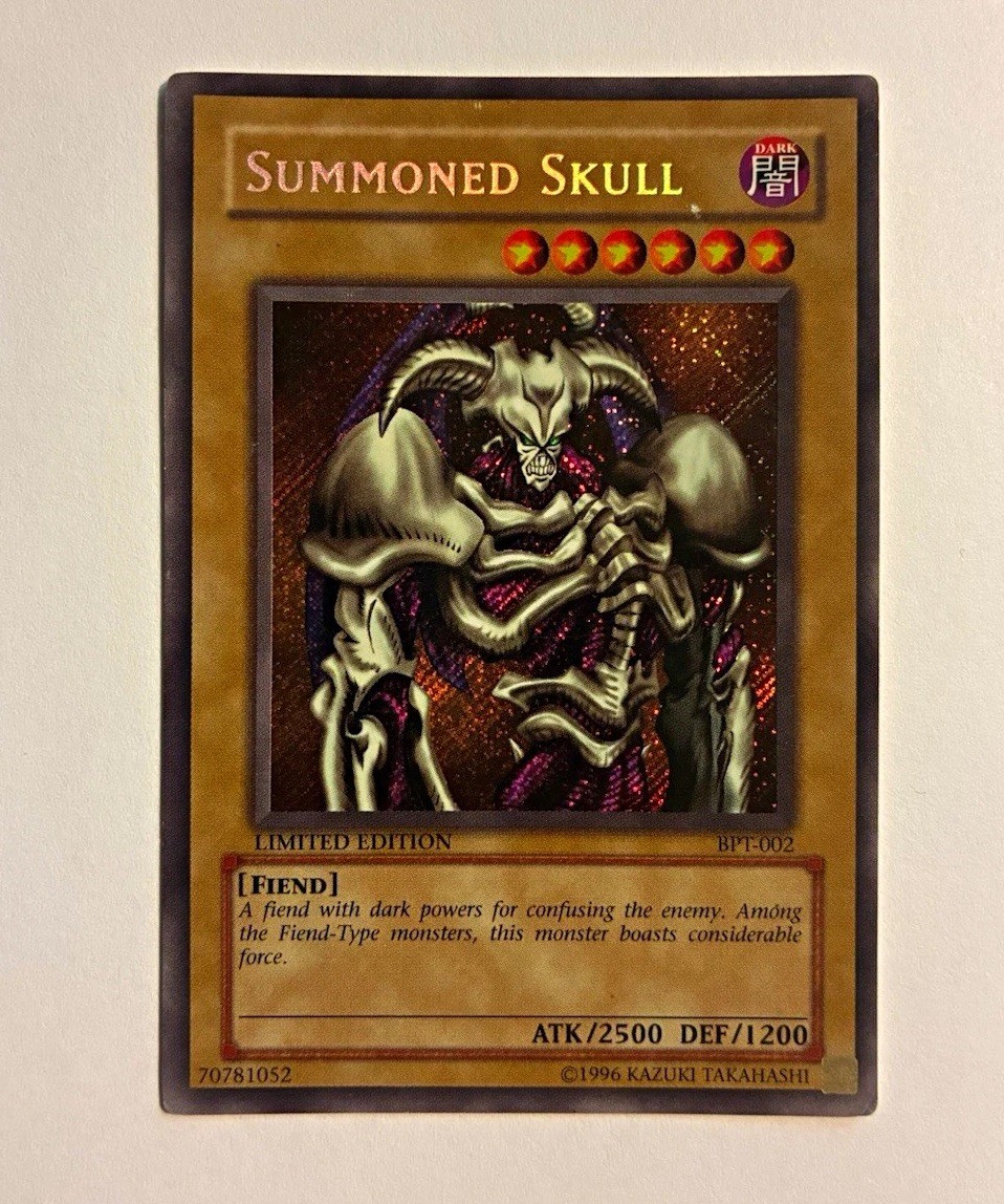 Yu-Gi-Oh Summoned Skull BPT-002 2002 Collectors Tin Secret Rare LP/MP Yu-Gi-Oh Summoned Skull BPT-002 2002 Collectors Tin Secret Rare LP/MP