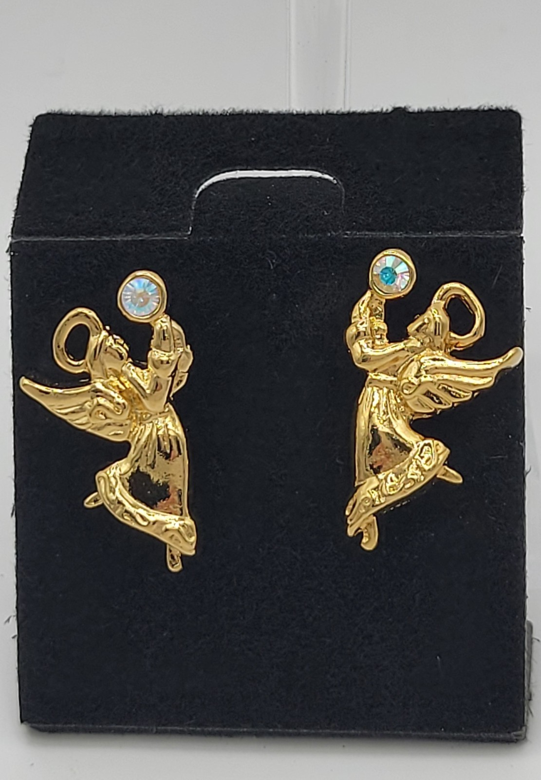 Vintage Avon Angel Pierced Earrings New in Box Surgical Steel Posts