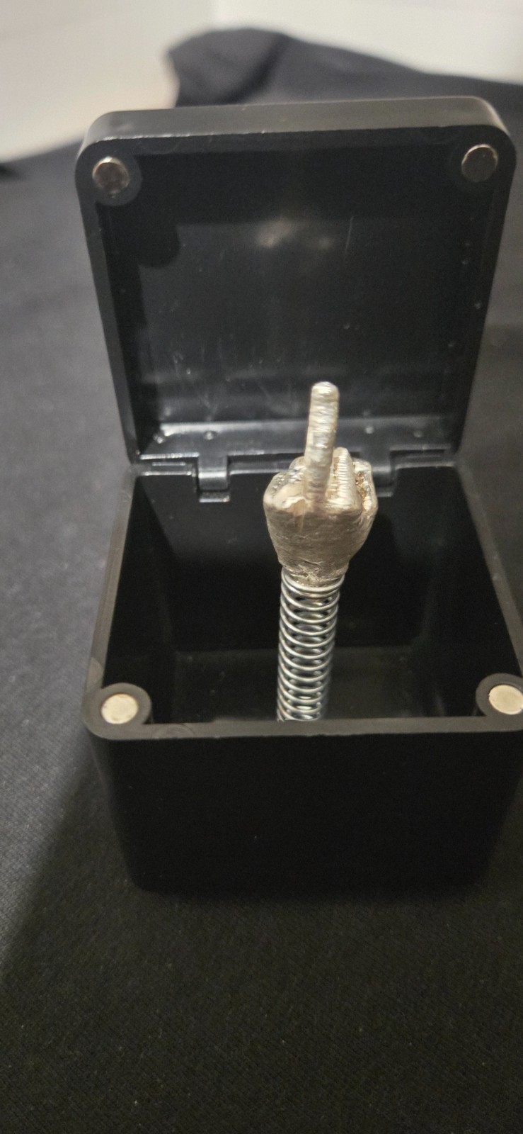Hand Pour 12 Gram .999 fine silver Surprise Middle Finger Box Christmas Stocking Hand Pour 12 Gram .999 fine silver Surprise Middle Finger Box Christmas Stocking
