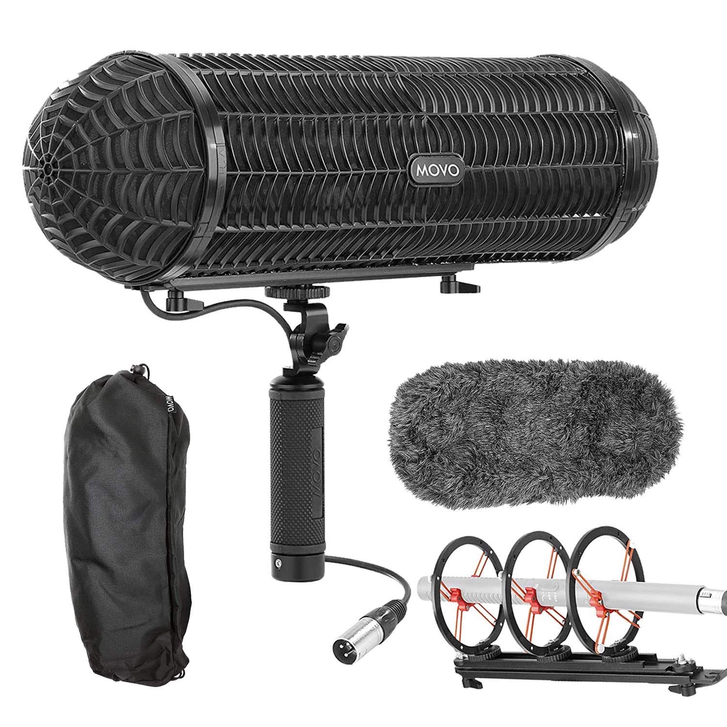 Movo BWS1000 Blimp Wind & Vibration 19 x 5.1 x 7.5\\ (48 x 13 x 19cm), Black
