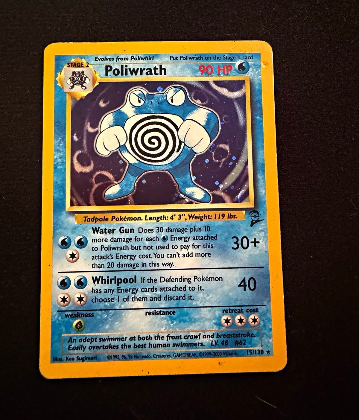 Pokemon TCG Poliwrath 013/102 Base Set Holo Rare ENG Stage 2 90HP 2000