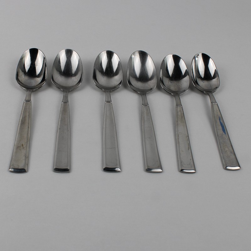 Lot of 6 Wallace Silver Balance Pattern 18/10 SS Oval Soup Spoons 7.25\ Lot of 6 Wallace Silver Balance Pattern 18/10 SS Oval Soup Spoons 7.25\