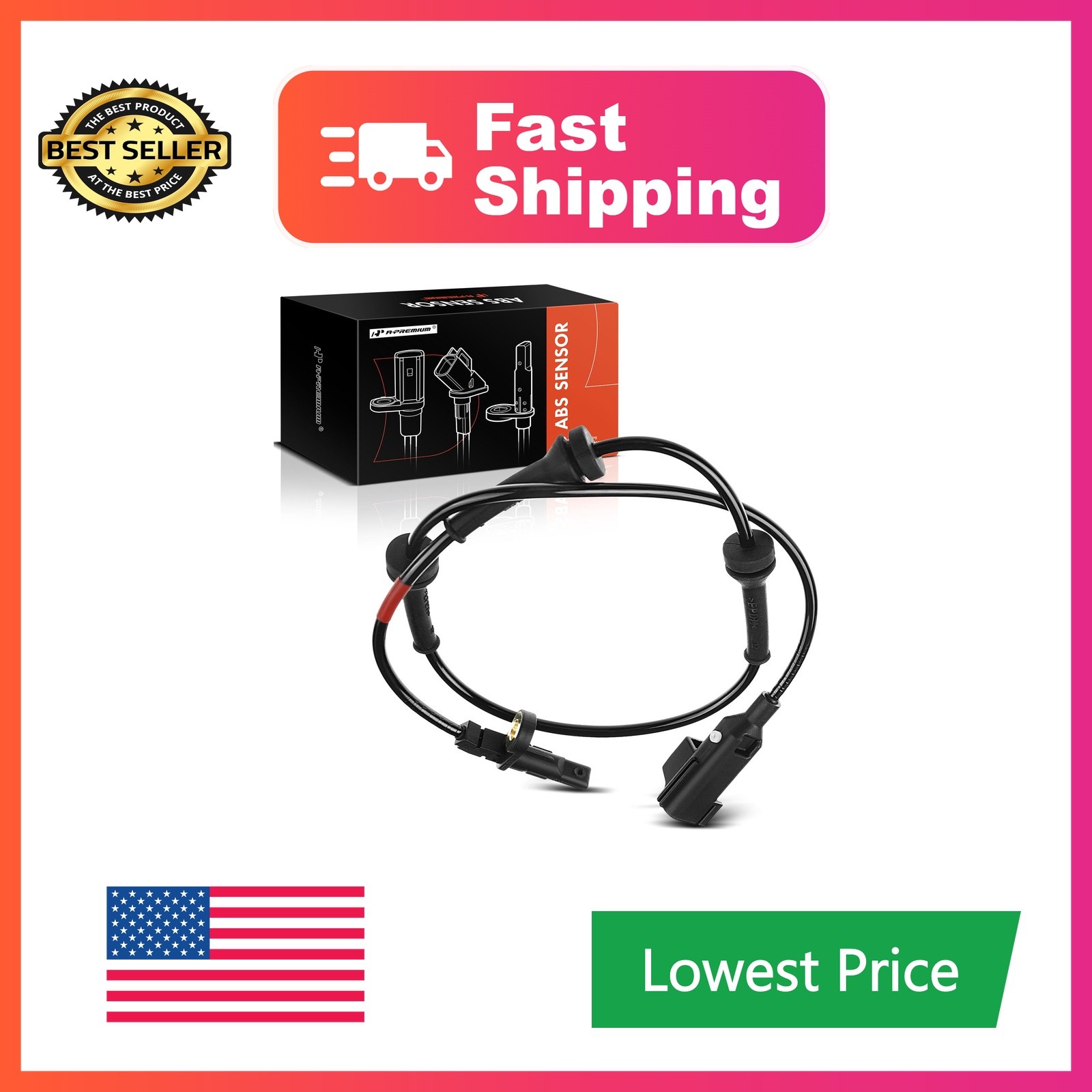 A-Premium Rear ABS Wheel Speed Sensor Compatible with Land Rover Range Rover A-Premium Rear ABS Wheel Speed Sensor Compatible with Land Rover Range Rover
