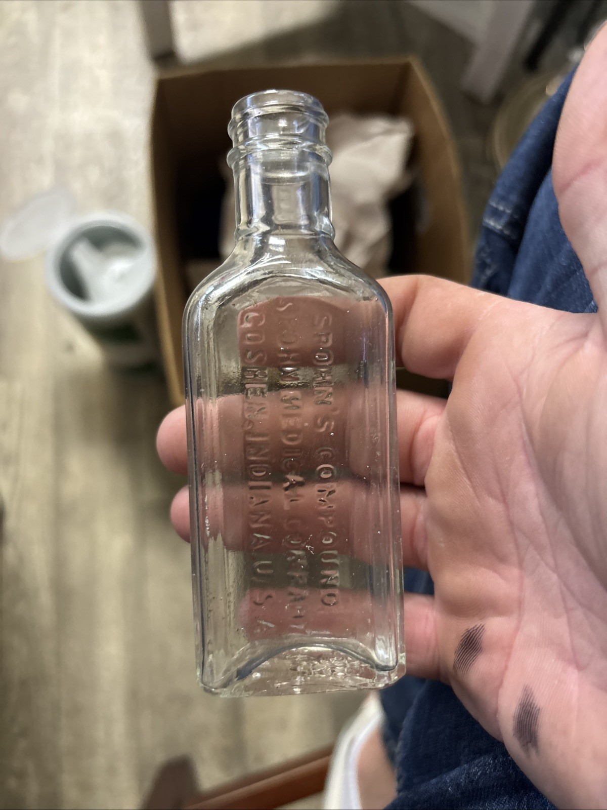 Rare Spohn’s Distemper Compound MEDICINE BOTTLE Goshen Indiana IN Rare Spohn’s Distemper Compound MEDICINE BOTTLE Goshen Indiana IN