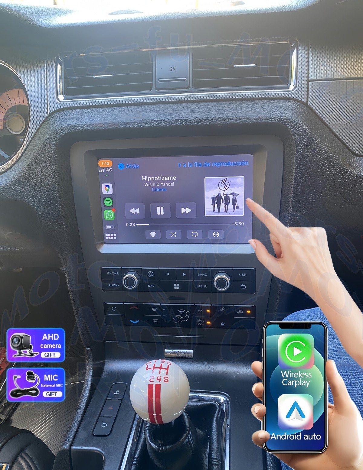 For 2010-2014 Ford Mustang Car Radio Stereo, Wireless Apple CarPlay Android Auto