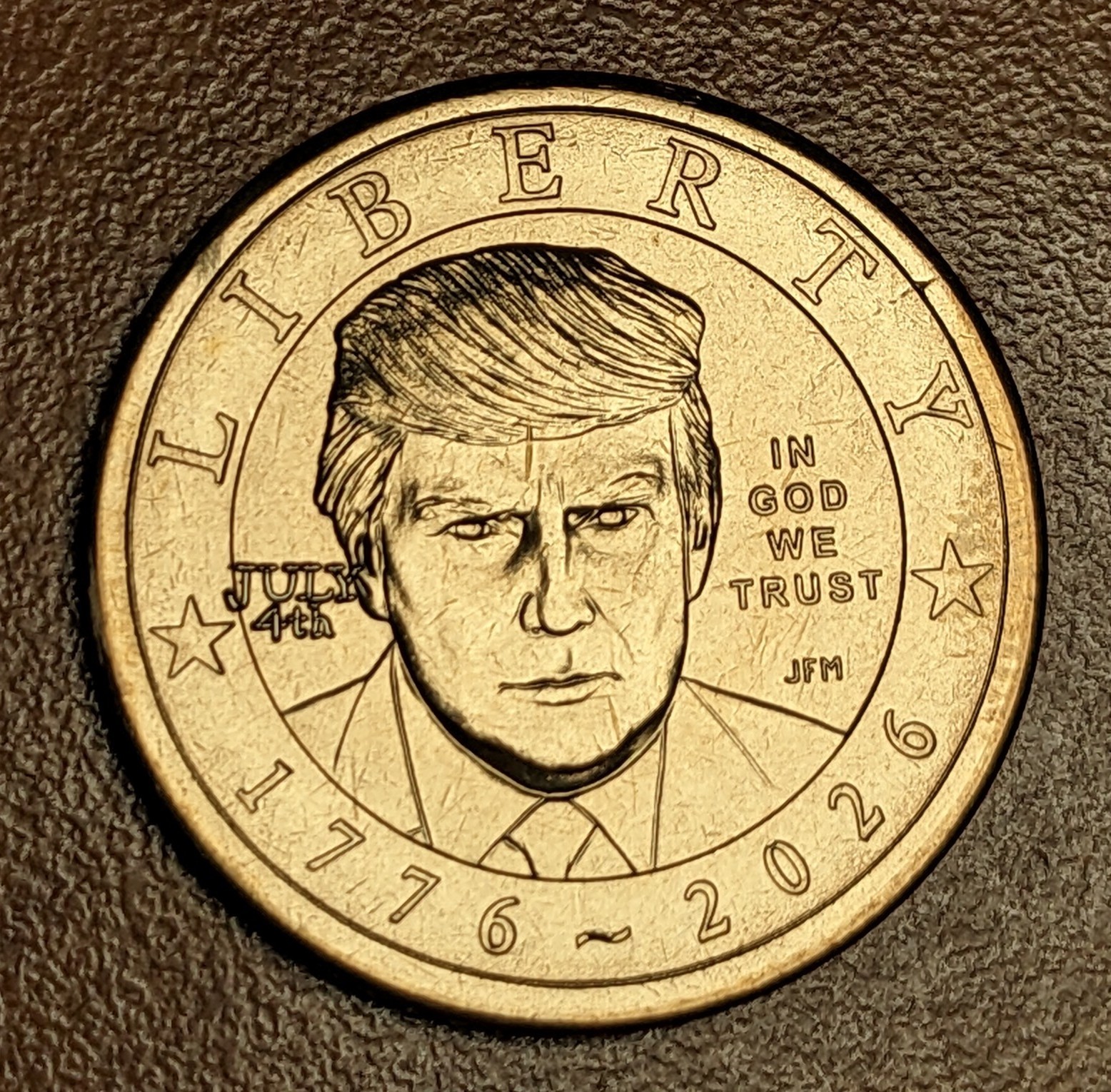 Hobo Nickel Hand Engraved Art July 4th Privy Dollar 2026 Trump $1 Coin D012 ~***