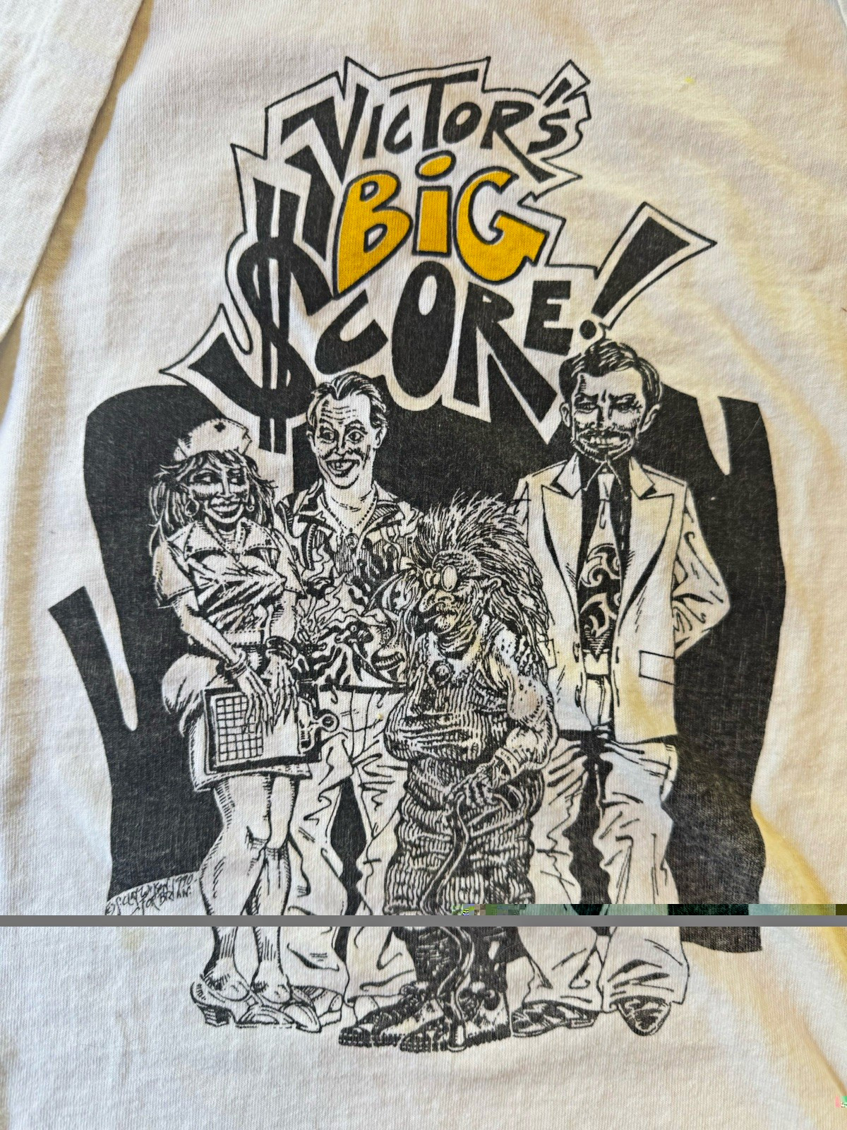 VTG 1990 S Clay Wilson Victors Big Score Promo T Shirt Brian Anthony CUT COLLAR