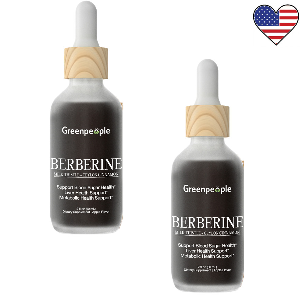 2 Pack Ceylon Cinnamon Berberine Liquid Drops Supplement with Bitter Melon 60ml