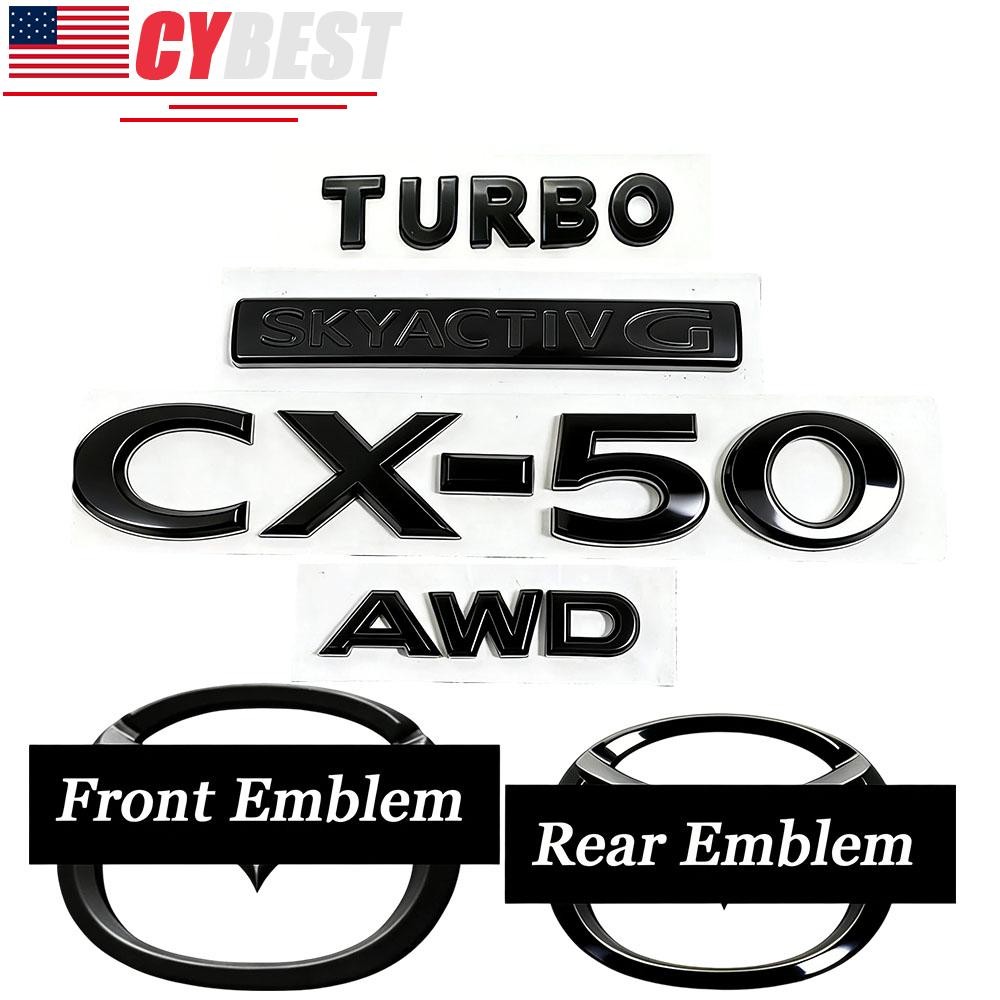 6X Gloss Black For 2026 CX-50 CX50 AWD SKYACTIV G TURBO Front Rear Emblem Badge