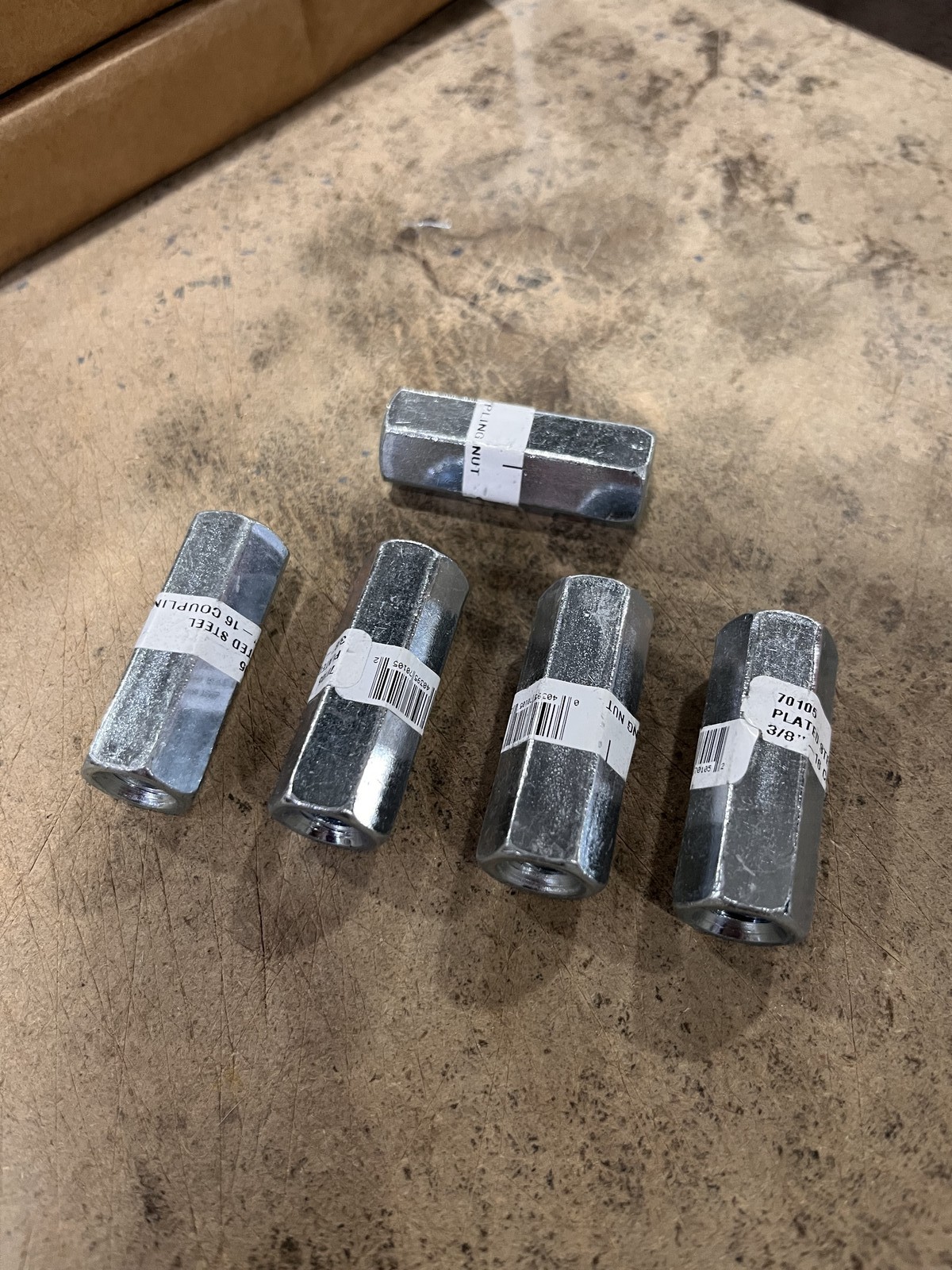 (5-Pack) SteelWorks 3/8-16 in. Steel Coupling Nut - NEW