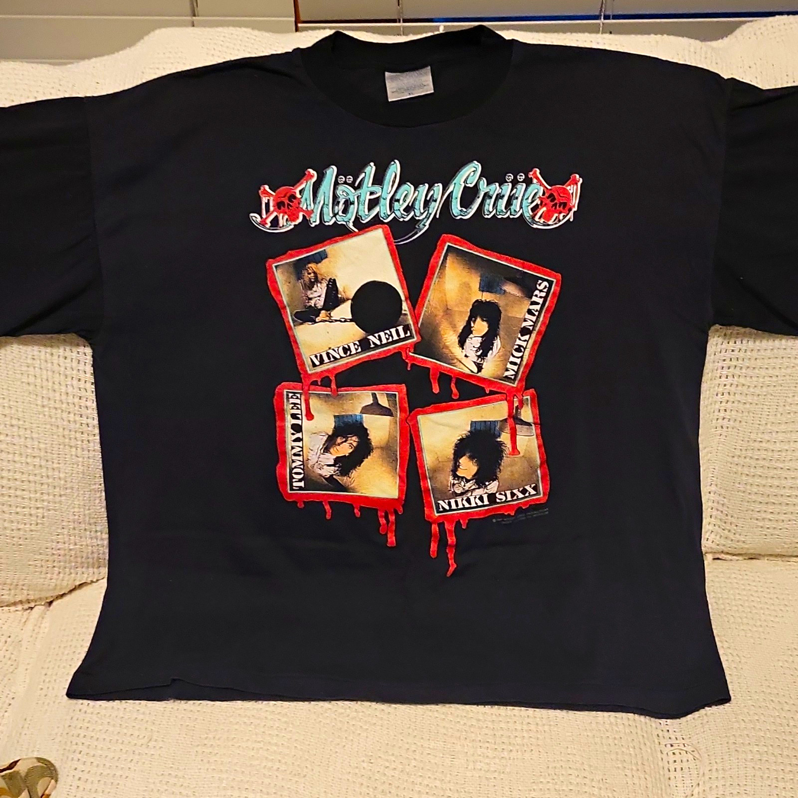 Vintage 1989 Motley Crue Kickstart My Heart Shirt XL Brockum Single Stitch 22x27