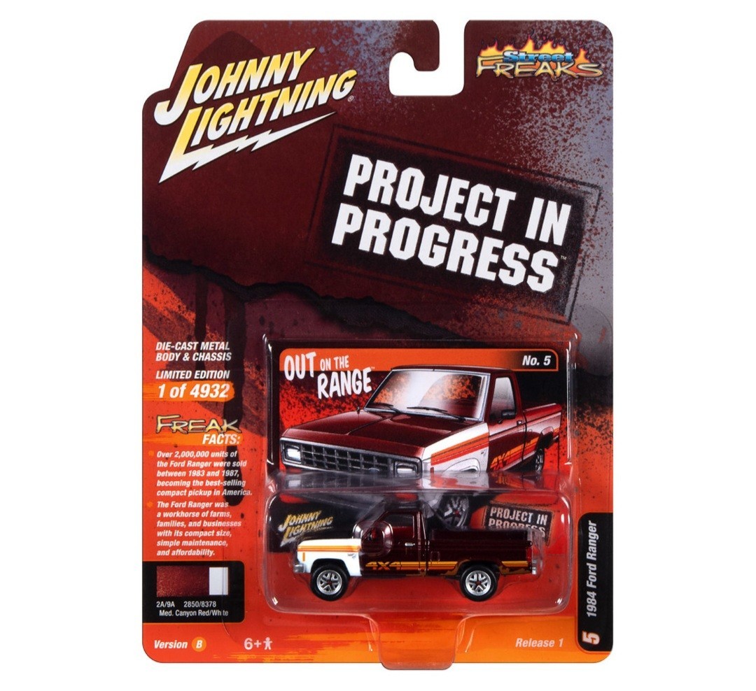 Johnny Lightning 1:64 Street Freaks Ver B 1984 Ford Ranger Red White