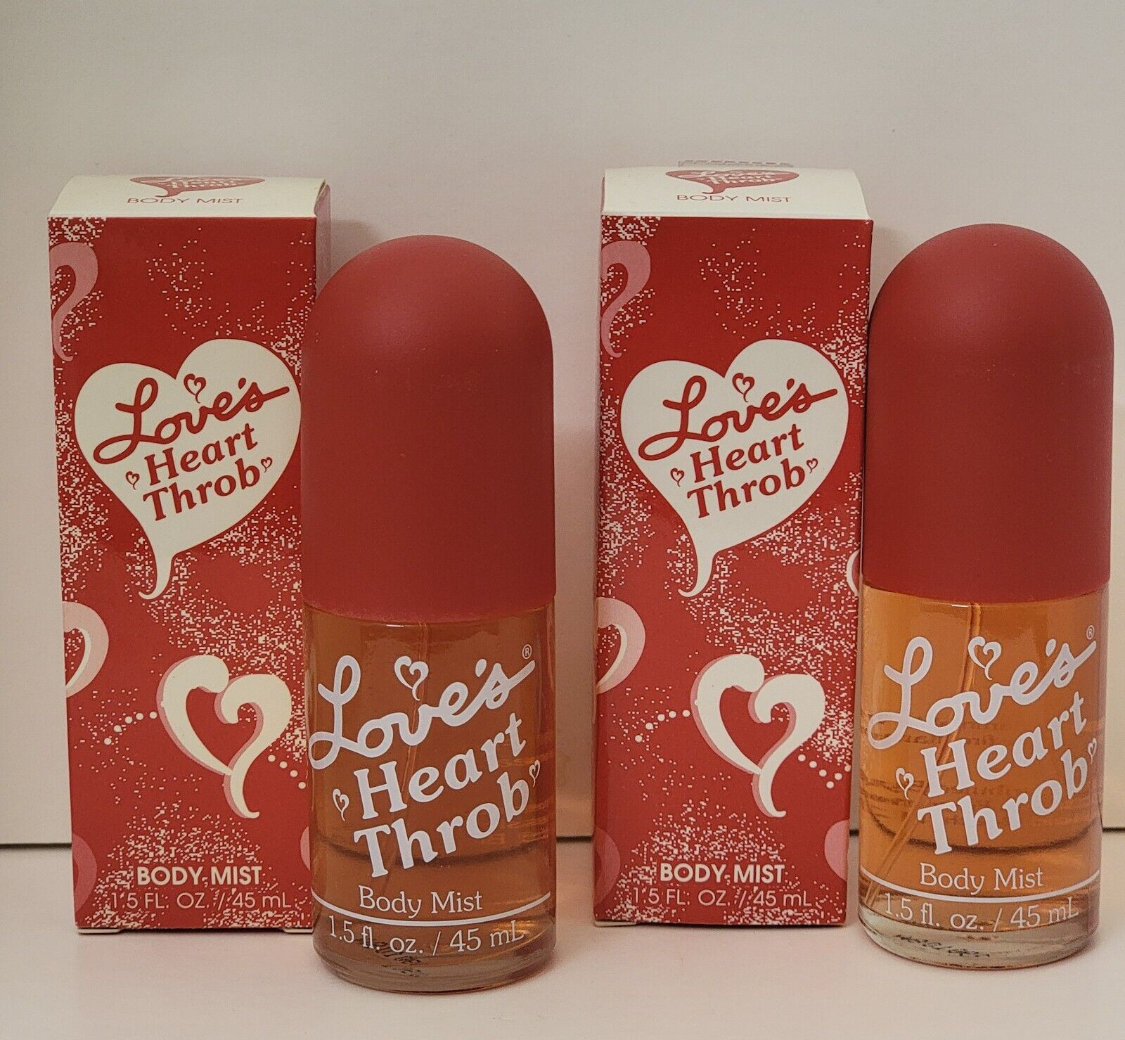 2 pk DANA LOVE\'S HEART THROB BODY MIST 1.5 oz ea Very RARE New in Box