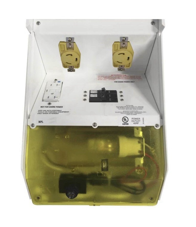 14.5” Newport Harbor Mate Marine Dock Power Station (2) 30 Amp, (1) 20 Amp 125V