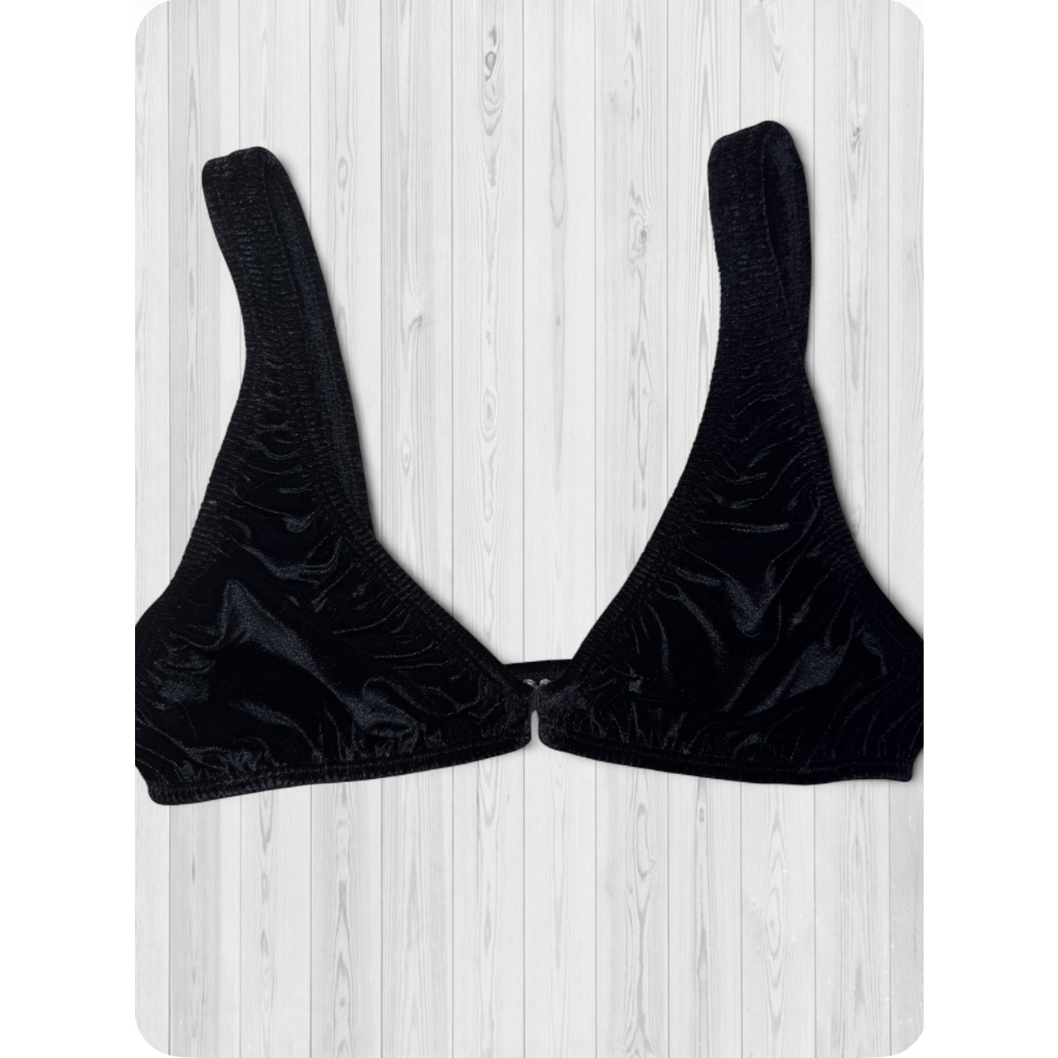 SKIMS Stretch Velvet Front Closure Bra Onyx Size 2X Sample (NOT True To Size)