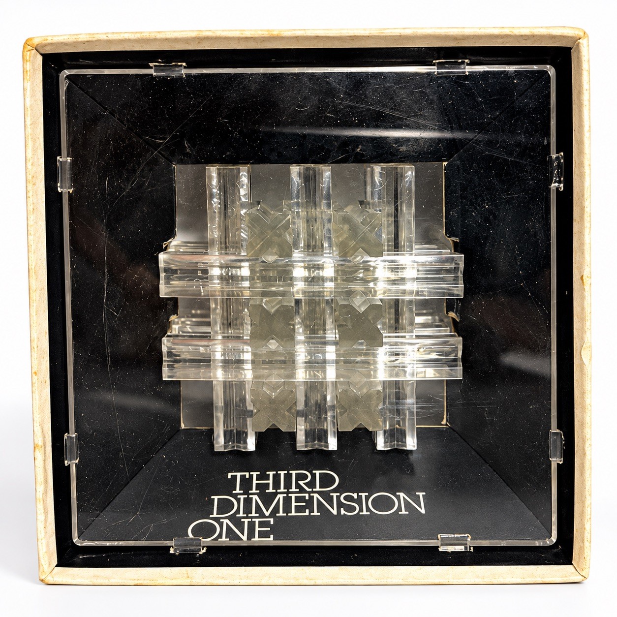 Vintage 1972 Mag-Nif Third Dimension One 3D Acrylic Brain Teaser Puzzle w/ Box