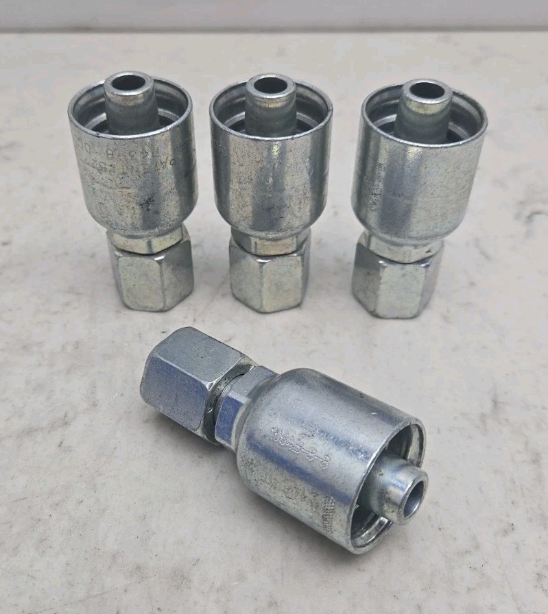4 Pack Parker 10643-8-8 Hydraulic Hose Crimp Fittings 1/2” Hose X 1/2” JIC