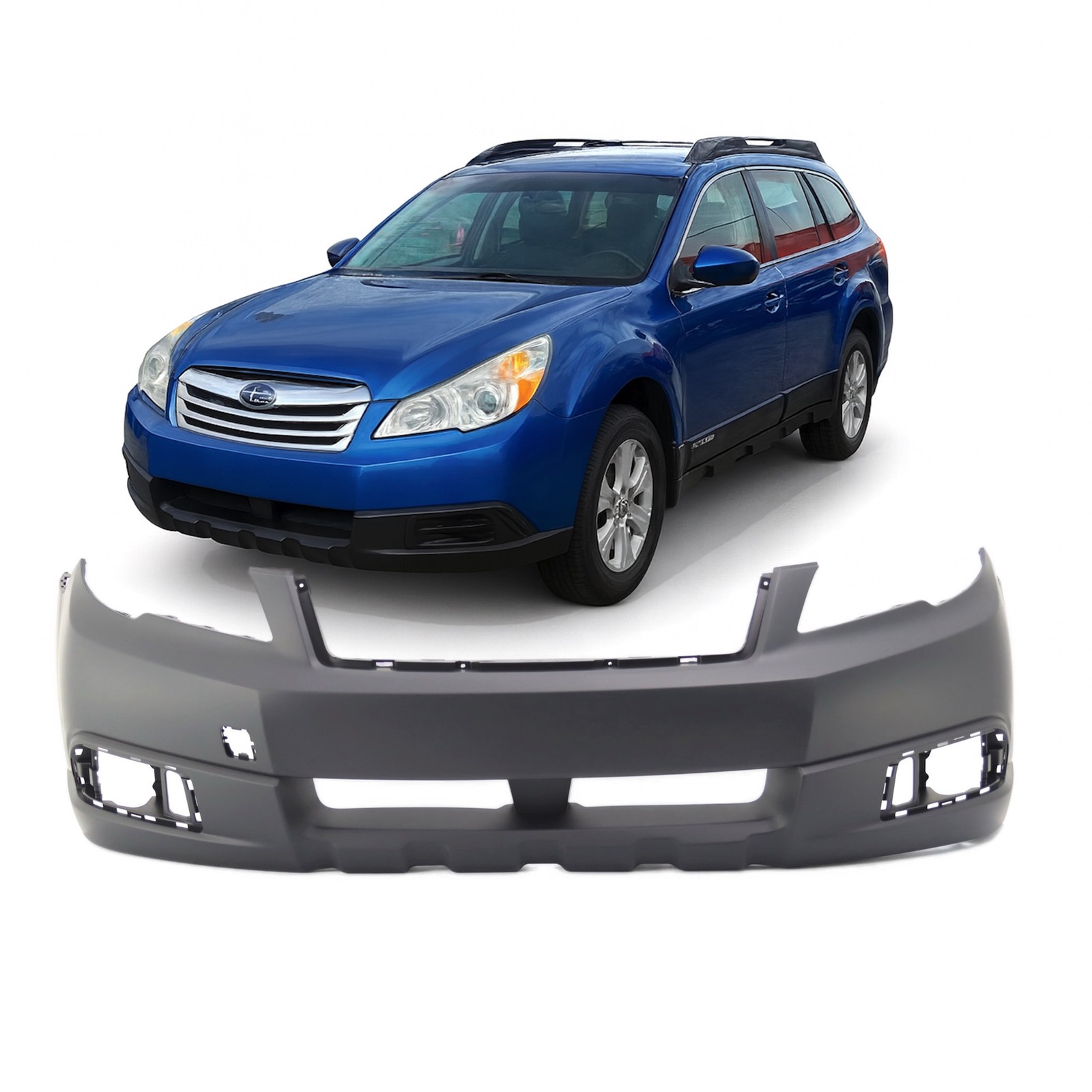 Bumper Cover for 2010 2011 2012 Subaru Outback Wagon w Fog Light holes Front