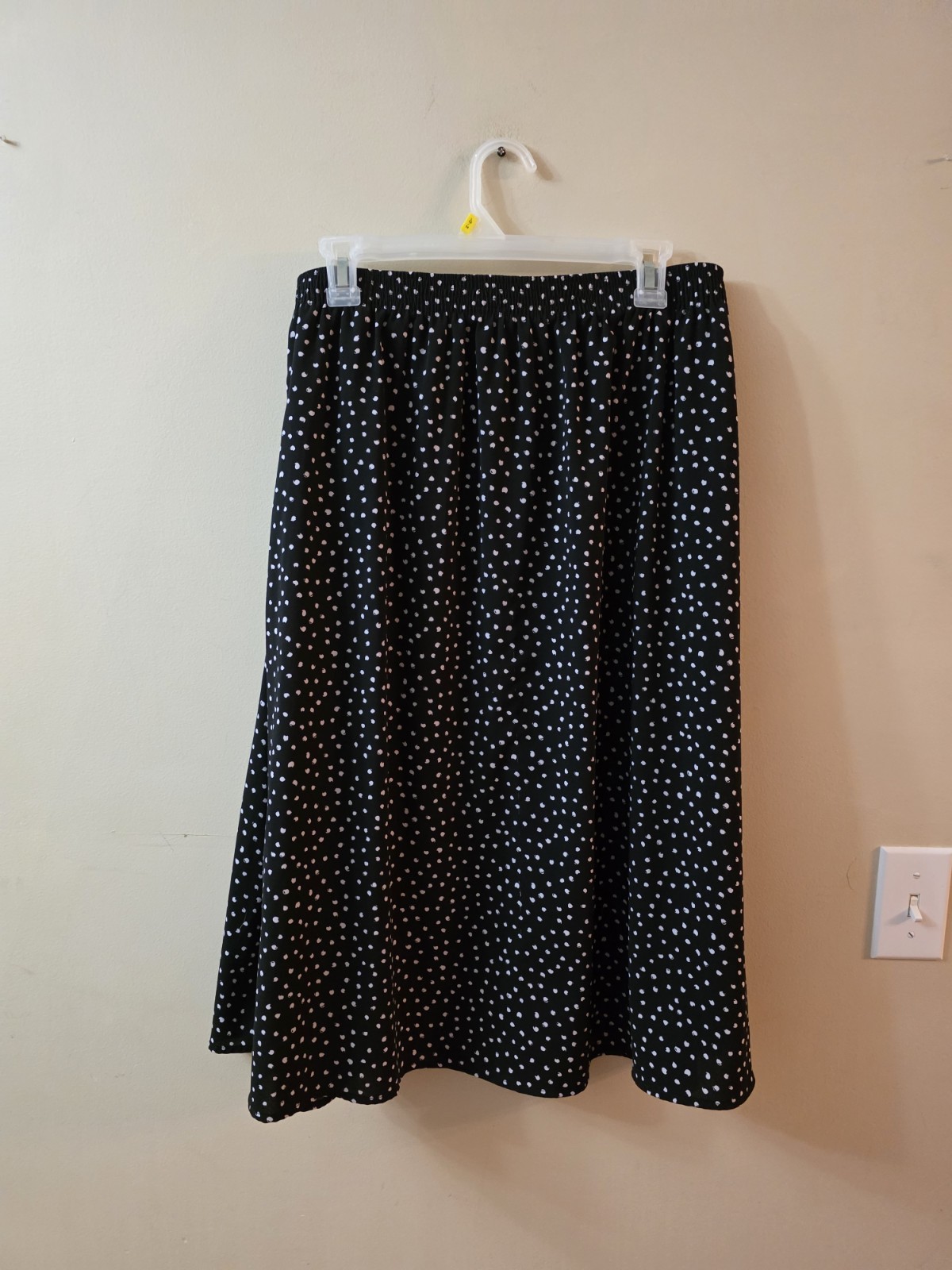 VTG BON WORTH USA MADE PL POLKA DOT CIRCLES SECRETARY SKIRT PETITE LARGE BLACK VTG BON WORTH USA MADE PL POLKA DOT CIRCLES SECRETARY SKIRT PETITE LARGE BLACK