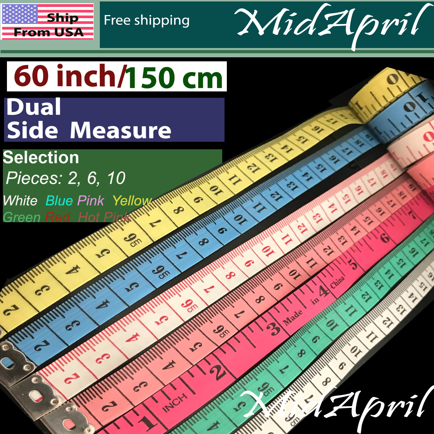 Body Measuring Ruler Sewing Cloth Tailor Tape Measure Soft Flat 60\ Body Measuring Ruler Sewing Cloth Tailor Tape Measure Soft Flat 60\
