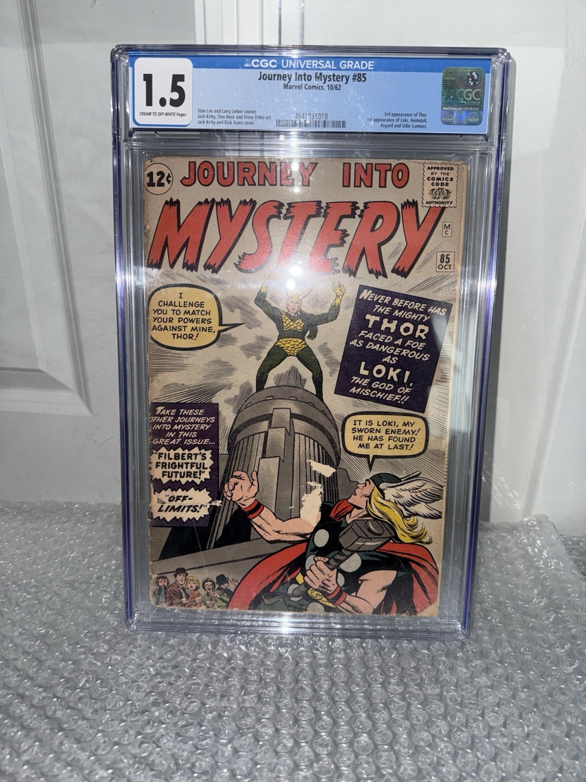 JOURNEY INTO MYSTERY #85 CGC 1.5 1962, 1st App LOKI, 3rd App THOR ASGARD & ODIN JOURNEY INTO MYSTERY #85 CGC 1.5 1962, 1st App LOKI, 3rd App THOR ASGARD & ODIN