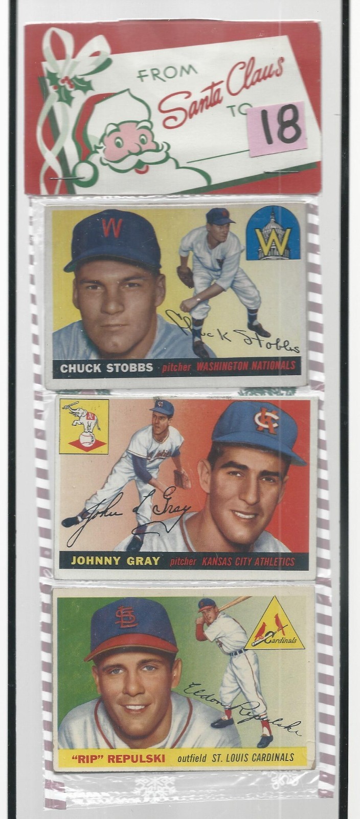 1955  TOPPS Christmas RACK PACK W A.S. C PASCUAL  R/POS  CLEMENTE R/KOUFAX R