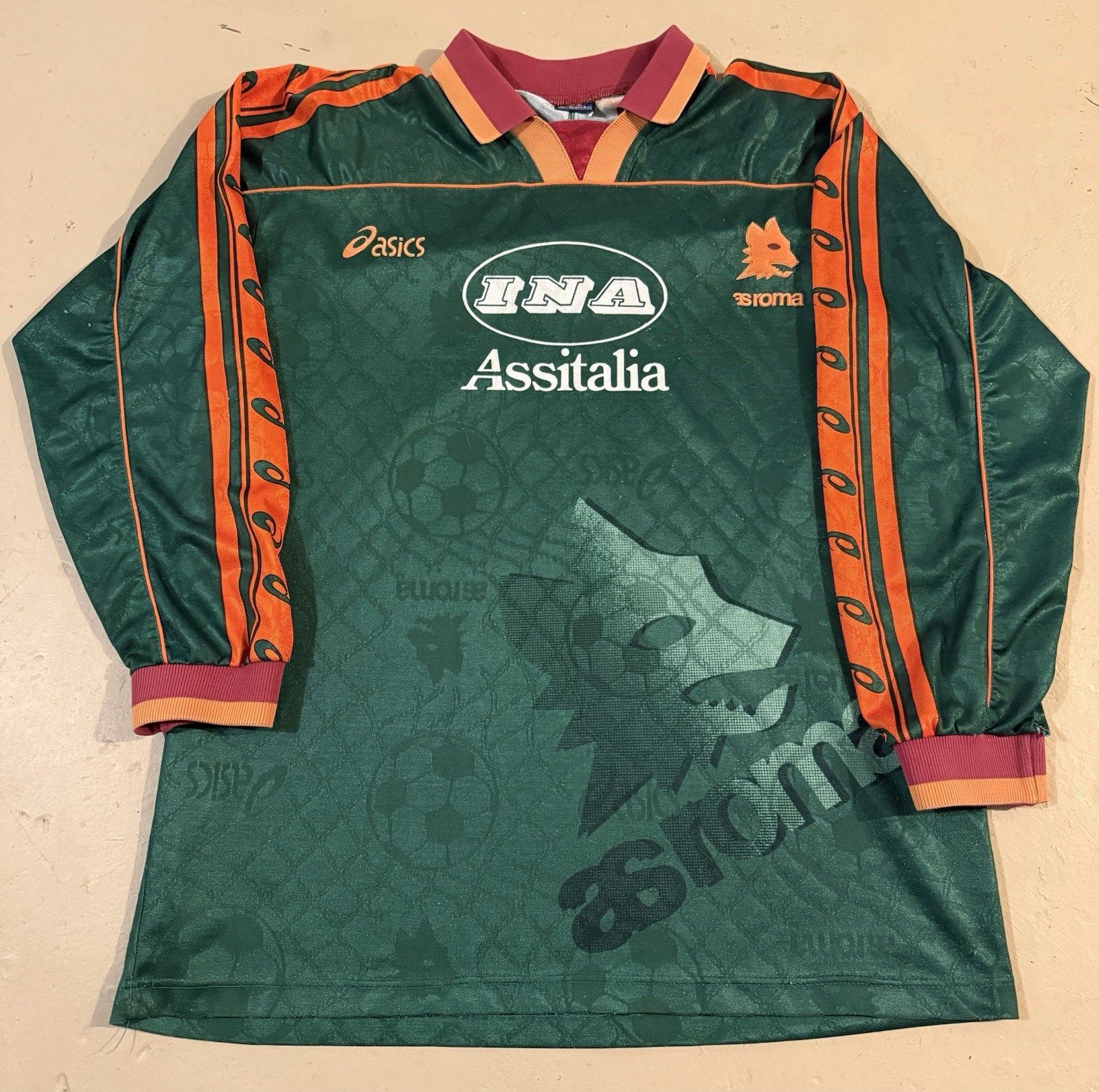 AS Roma 1995/96 Third Shirt Size Large Vintage Long Sleeve