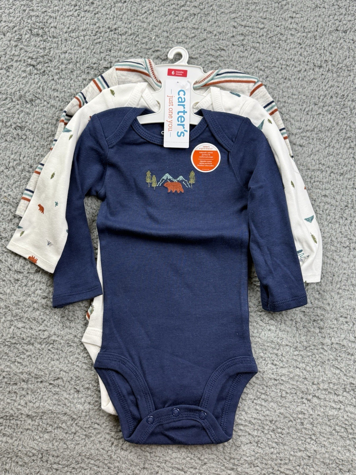 Carter's Just One You Baby Boy's Size 6 Months Long Sleeve Bodysuit 3pc Set Carter's Just One You Baby Boy's Size 6 Months Long Sleeve Bodysuit 3pc Set