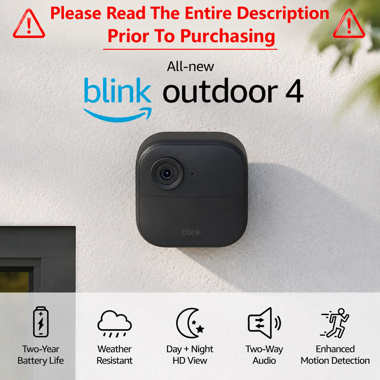 Blink Outdoor  (4th Gen) Wireless smart HD security camera | Black Add-on camera