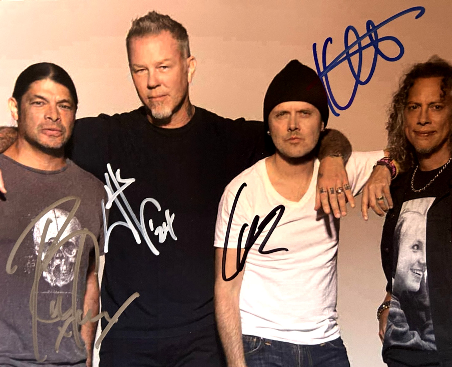 METALLICA Signed 8x10 (James, Lars, Rob, Kirk) Authentic Original Autograph +COA