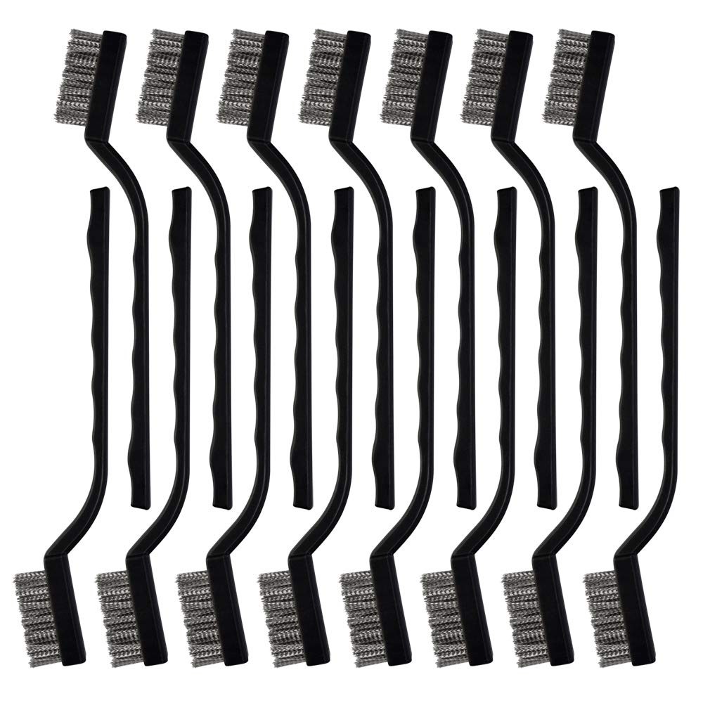 Topbuti 15 Pcs Mini Stainless Steel Wire Brush Set for stainless steel 