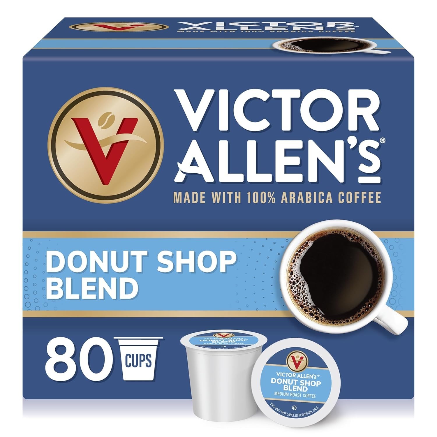 Victor Allen\'s Coffee Donut Shop Blend, Medium Roast, 80 Count, Single Serve Cof Victor Allen\'s Coffee Donut Shop Blend, Medium Roast, 80 Count, Single Serve Cof