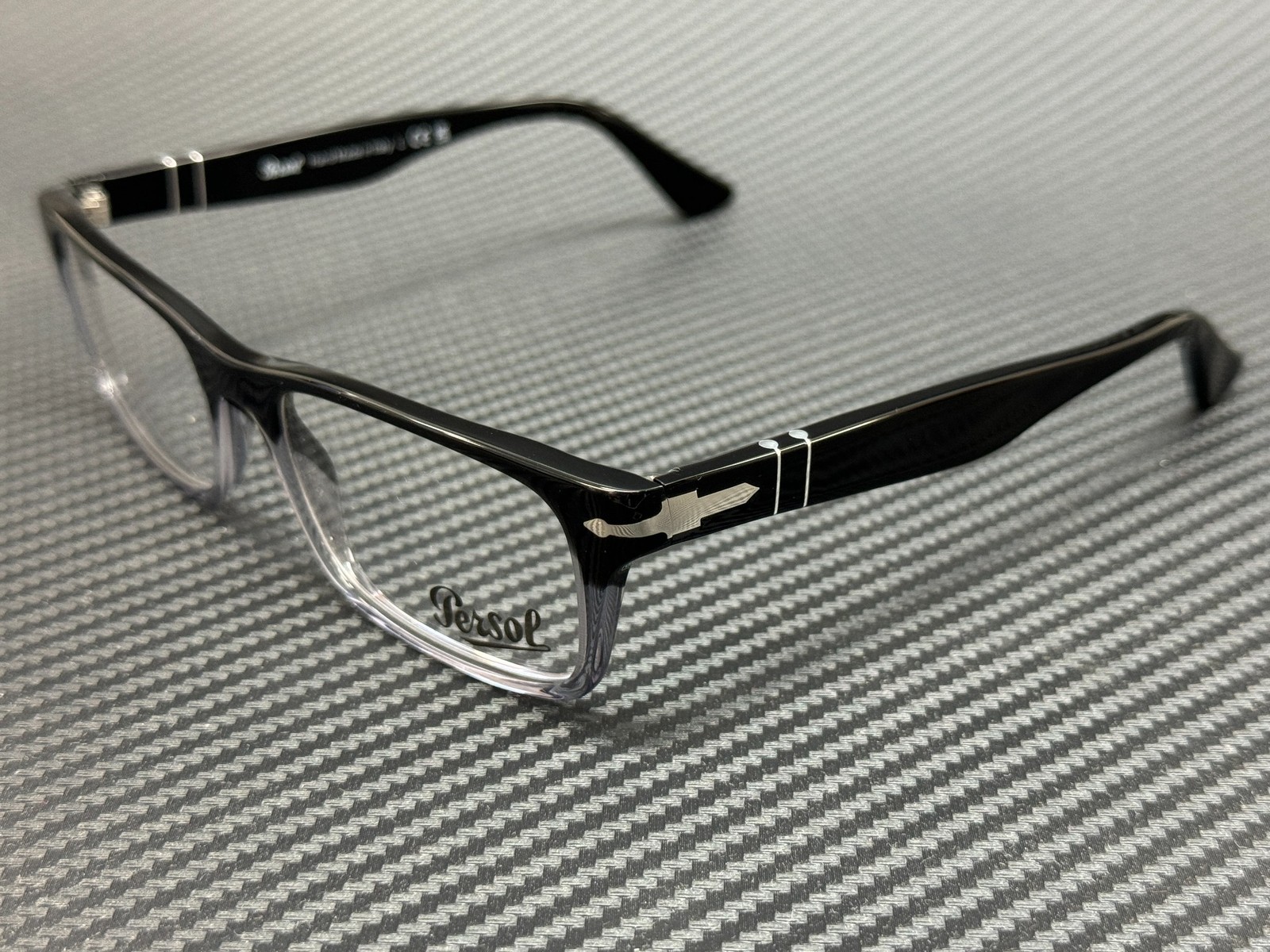 PERSOL PO3050V 966 Black Square Rectangle Men\'s Eyeglasses 53 mm
