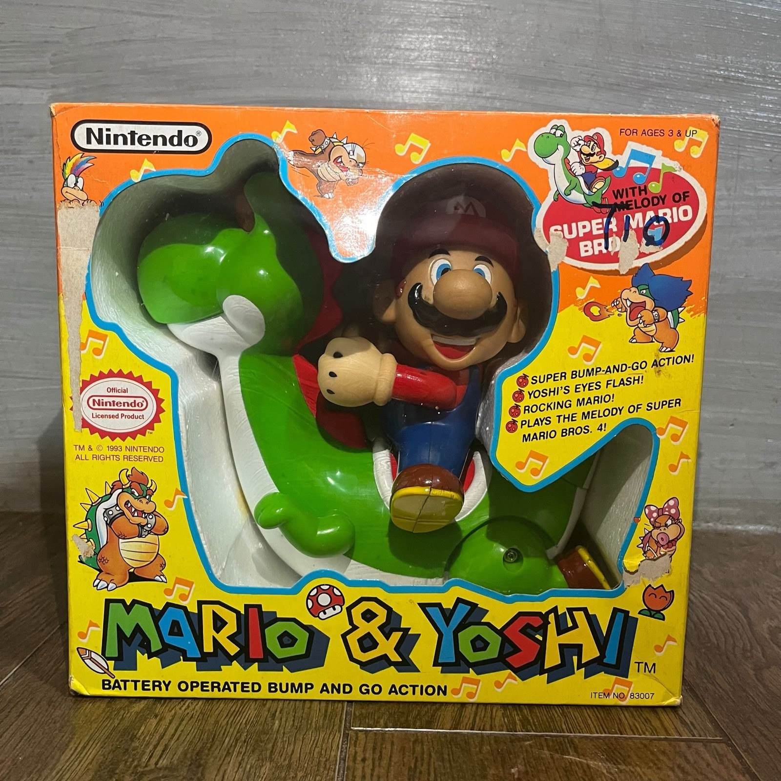 Nintendo Super Mario World Mario & Yoshi Battery Operated Toy Nikko 1993 (Works)