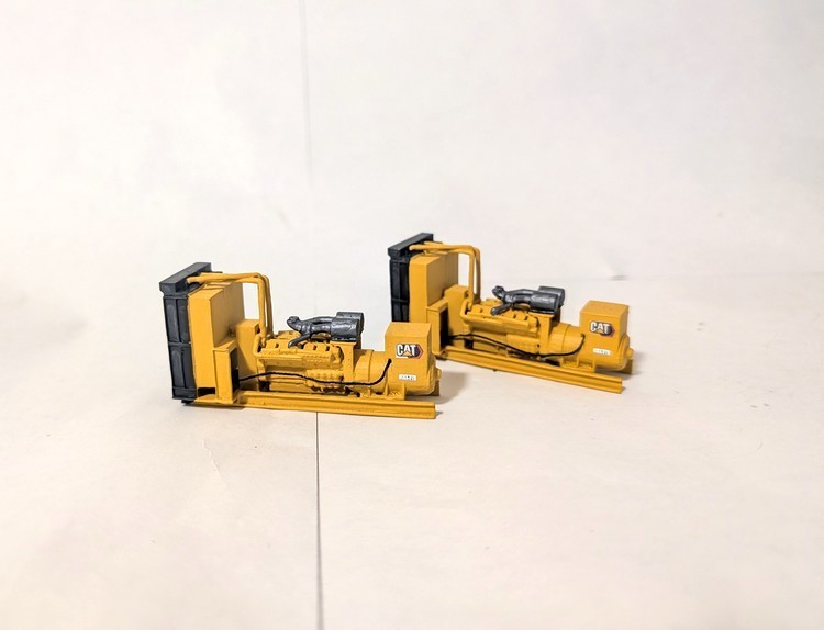 Custom Built 1/87 HO Scale CAT Industrial Diesel Generator. 3D Printed Models