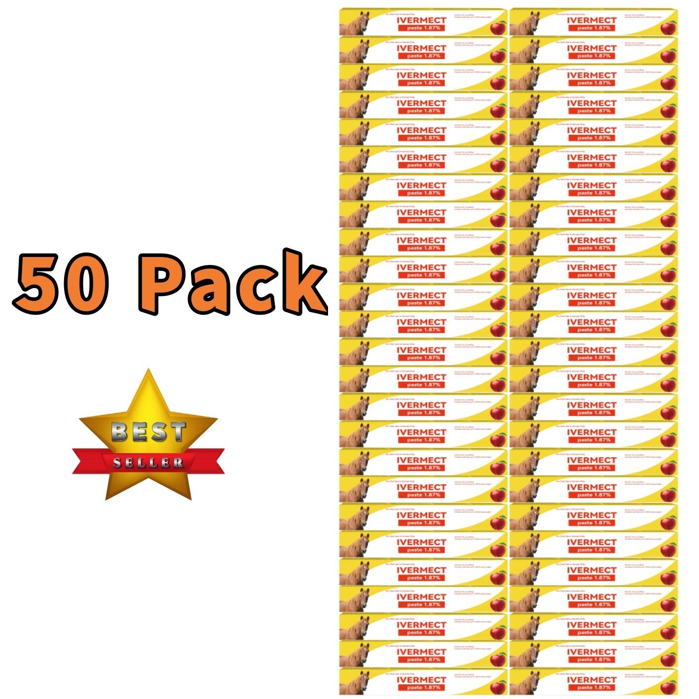 50 Pack Paste Horse Dewormer, Apple Flavor Wormer US EXP 1/2028 Discount Price 50 Pack Paste Horse Dewormer, Apple Flavor Wormer US EXP 1/2028 Discount Price