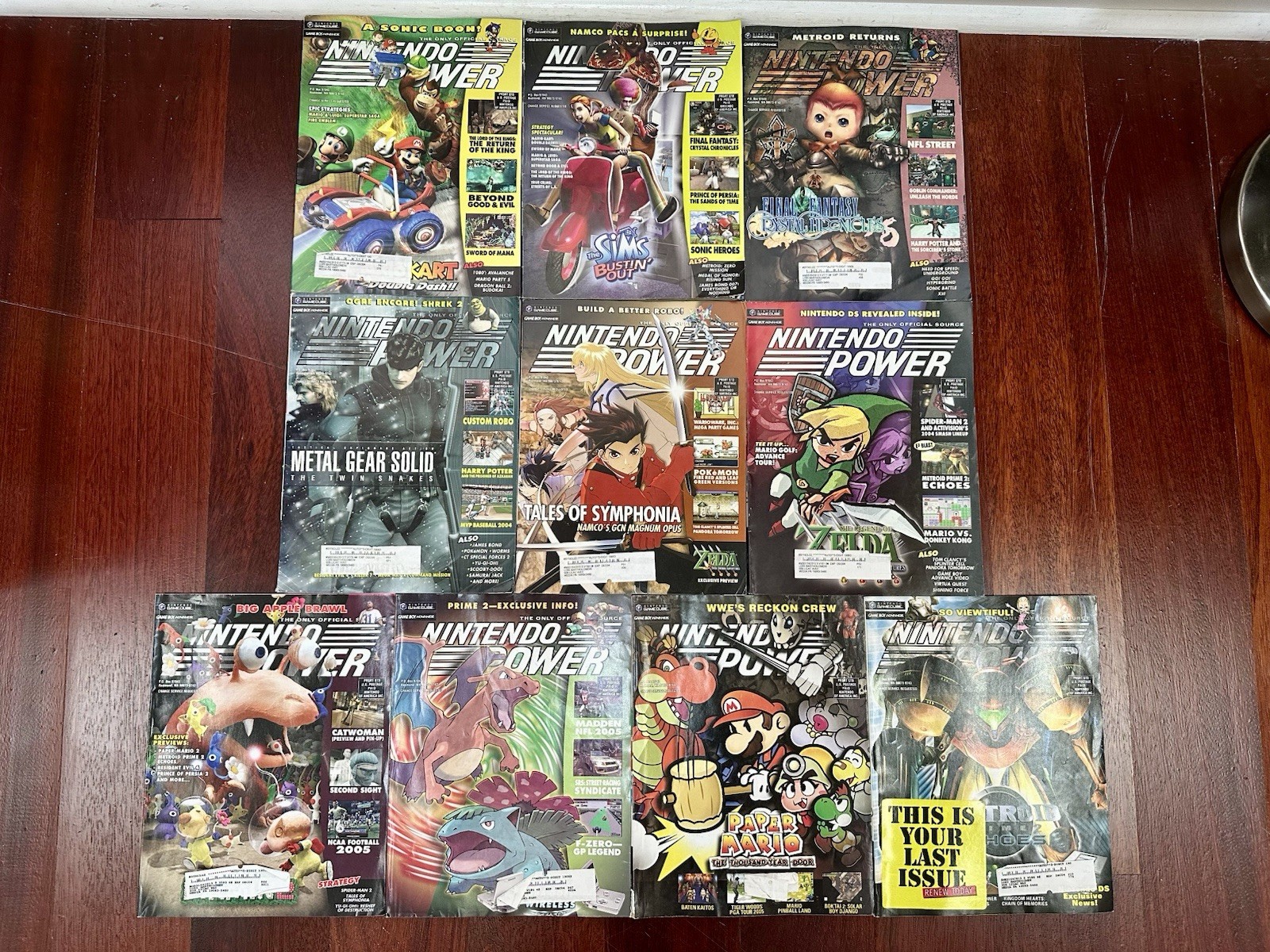 Nintendo Power Magazine Vintage 2004 10 out of 12 Issues - Most w/ Posters Rare