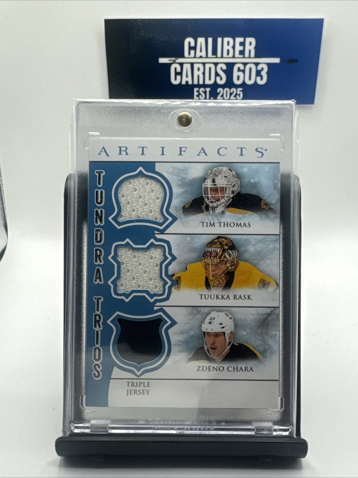 2012-13Upper Deck Rask / Chara / Thomas Tundra Trios Tripple Patch Hockey Bruins