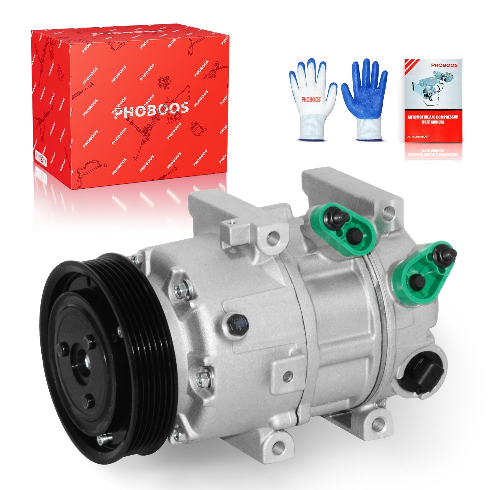 PHOBOOS A/C Compressor with Clutch Compatible with Hyundai Sonata