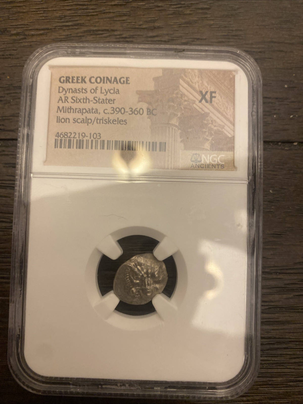 GREEK COINAGE Dynasts of Lycia AR Sixth-Stater Mithrapata, c.390-360 BC NGC XF 1 GREEK COINAGE Dynasts of Lycia AR Sixth-Stater Mithrapata, c.390-360 BC NGC XF 1