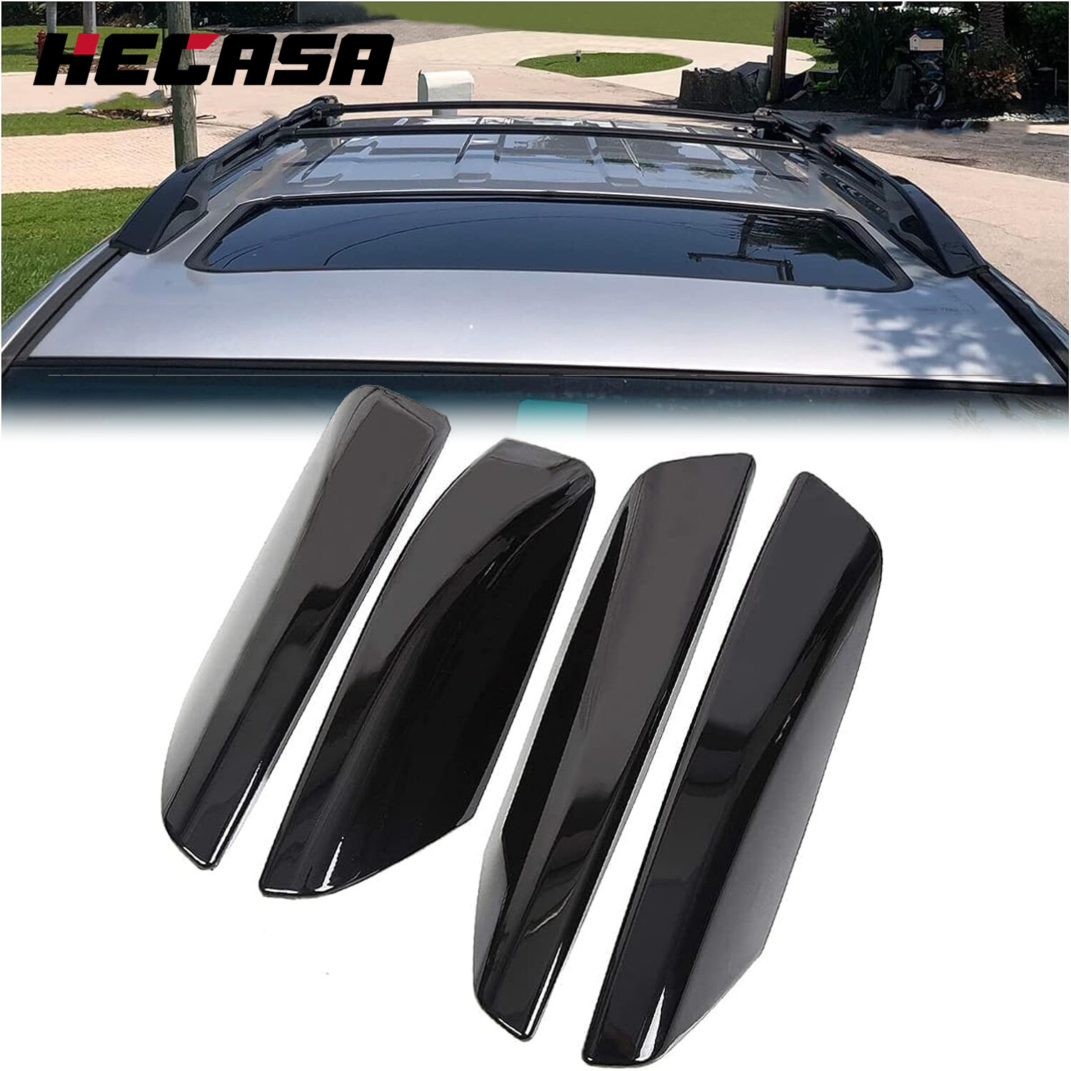 4Pcs Roof Rack Bar Rail End Cover Shell Cap For TOYOTA 4Runner 2003-2009 4-Door 4Pcs Roof Rack Bar Rail End Cover Shell Cap For TOYOTA 4Runner 2003-2009 4-Door