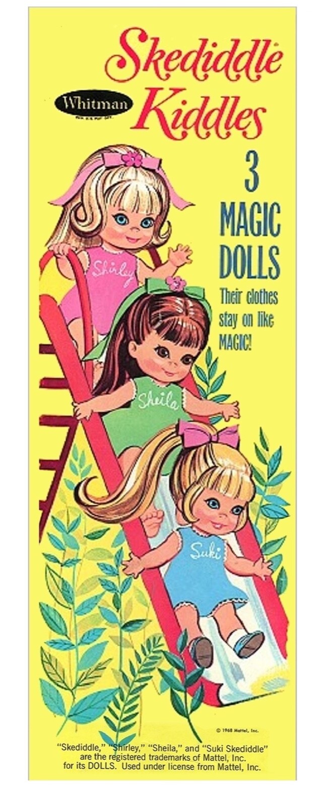 VNTG 1968 SKEDIDDLE PAPER DOLL LASER REPRODUCTON~Org Sz UNCUT NO1 TOP SLR RARE