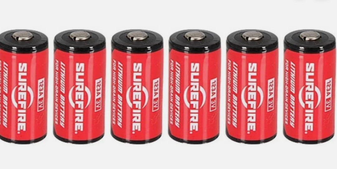 Six (6) SureFire Lithium Batteries 123A SF123A CR123A 3V 3 VOLT Bulk