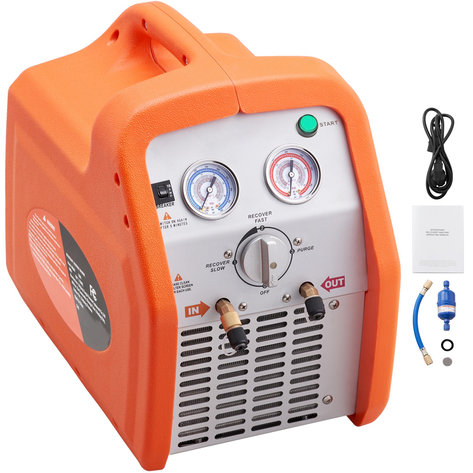 Uimoso Refrigerant Recovery Machine 1 HP Dual Cylinder AC HVAC Recycling Tool