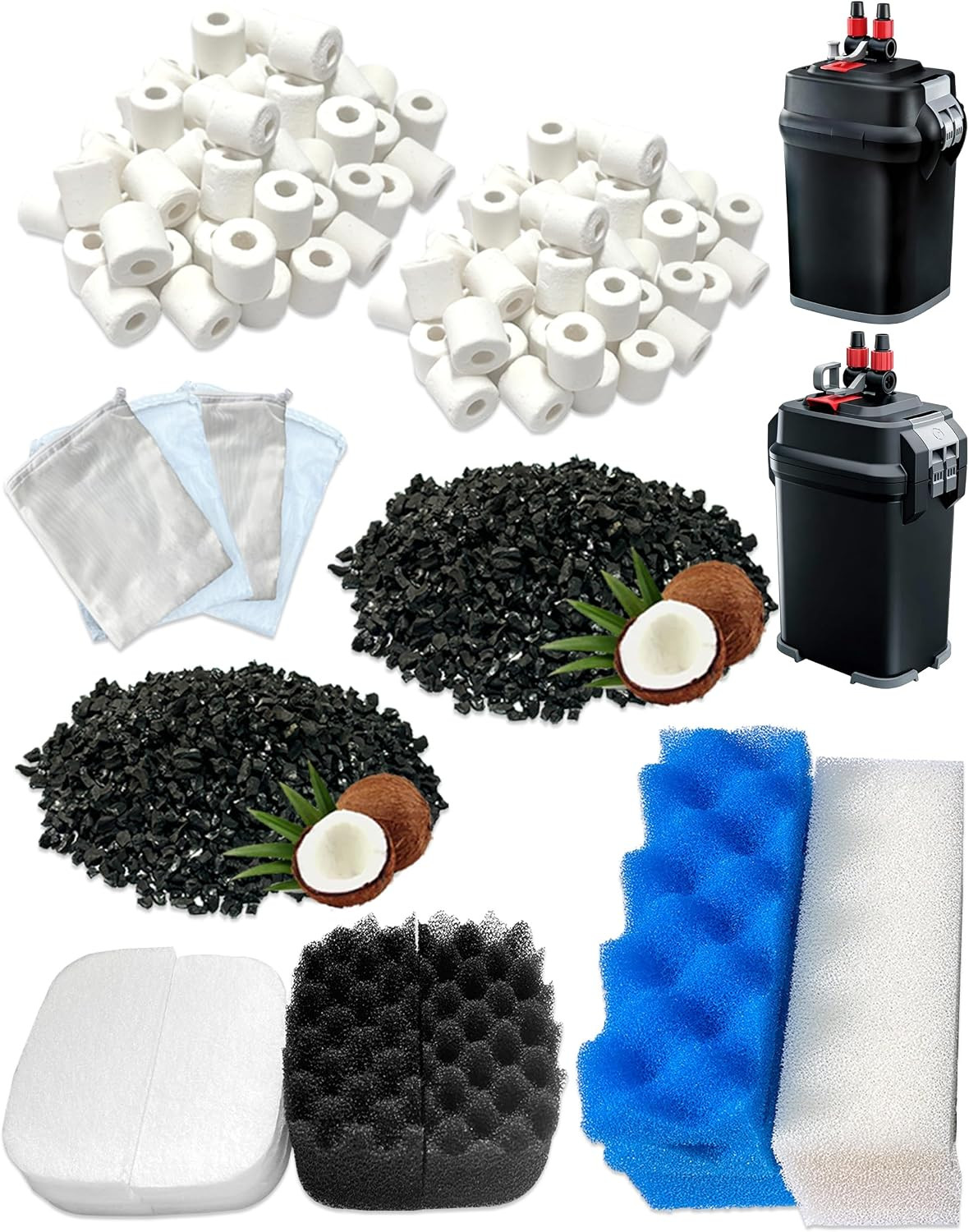 38 Pack Filter Media Kit for Fluval 306/307 Canister Filters, Replacement Bio Fo 38 Pack Filter Media Kit for Fluval 306/307 Canister Filters, Replacement Bio Fo