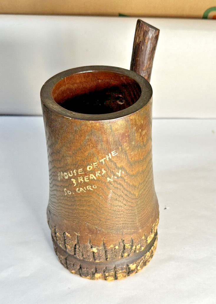 Antique House of Three Bears South Cairo, NY Weird Wood Adirondack Souvenir Mug