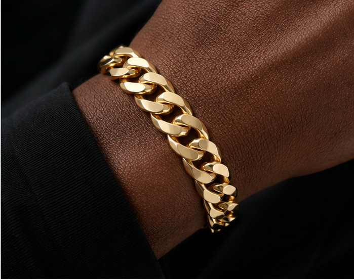 Solid 1/20 14K Yellow Gold Bold Cuban Curb Chain 12mm Bracelet - Men\'s, Gift