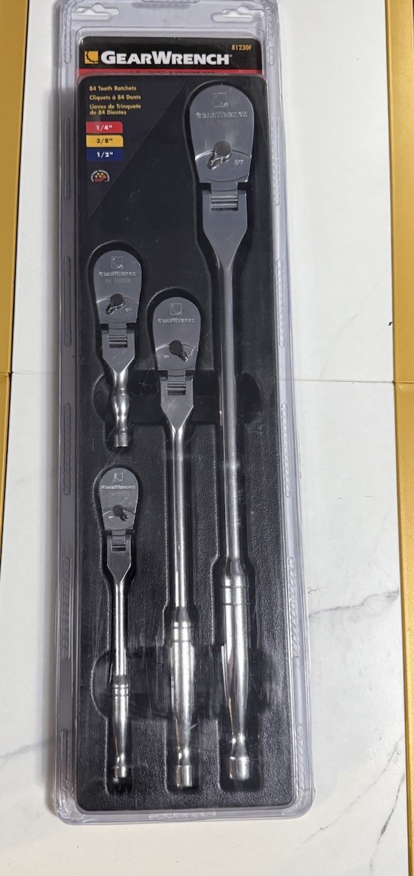 GearWrench 81230F 4 Pc Full Polish Flex Teardrop Ratchet Set NEW GearWrench 81230F 4 Pc Full Polish Flex Teardrop Ratchet Set NEW