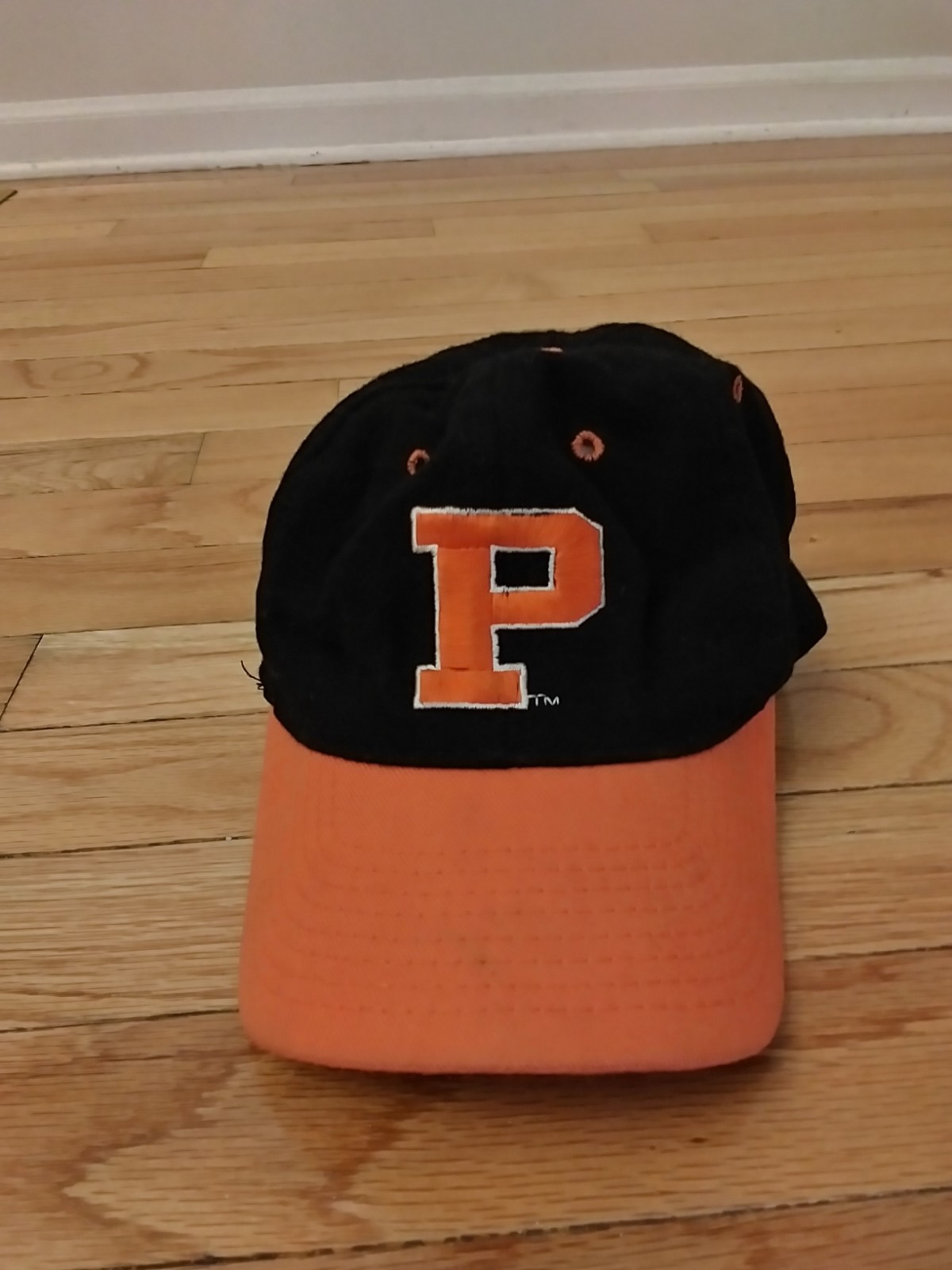 Princeton Tigers NCAA Vintage 1990's Team Issued Used Lacrosse Snapback Hat Princeton Tigers NCAA Vintage 1990's Team Issued Used Lacrosse Snapback Hat